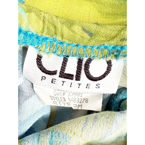 CLIO Petites Vtg 90s Palm Leaf Print Slip Skirt PM - Picture 9 of 13